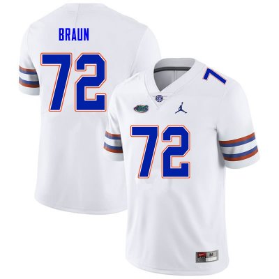 Men's Florida Gators #72 Josh Braun NCAA Nike White Authentic Stitched College Football Jersey RWL7462TC